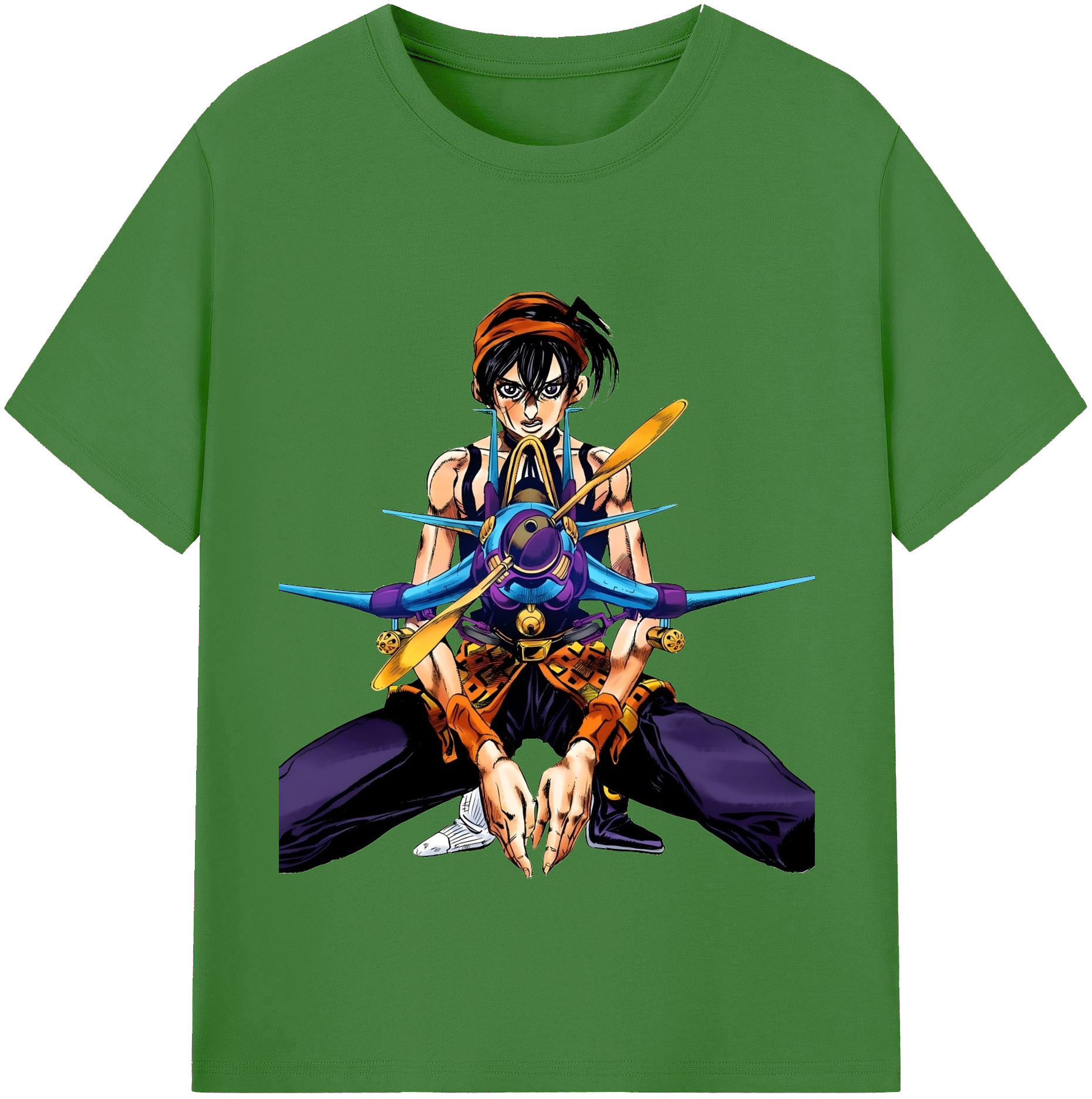 （画像用） ジョジョの奇妙な冒険 ナランチャ?ギルガ JoJo's Bizarre Adventure Narancia Ghirga レディースカジュアルプリントTシャツ（綿100％）